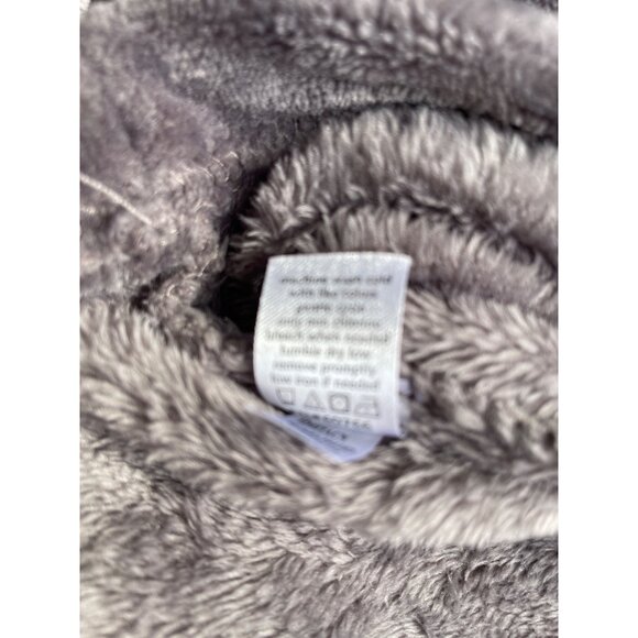 Stan Herman Womens PL Gray Ribbed Fleece Zip-Up Lounger Polyester Long Soft Warm - Picture 9 of 9